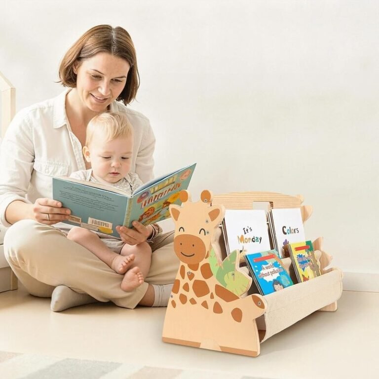 Toddler Bookshelf Double-Sided with 4 Tier