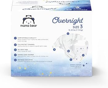 Amazon Brand - Mama Bear Overnight Baby Diapers with Leak Protection